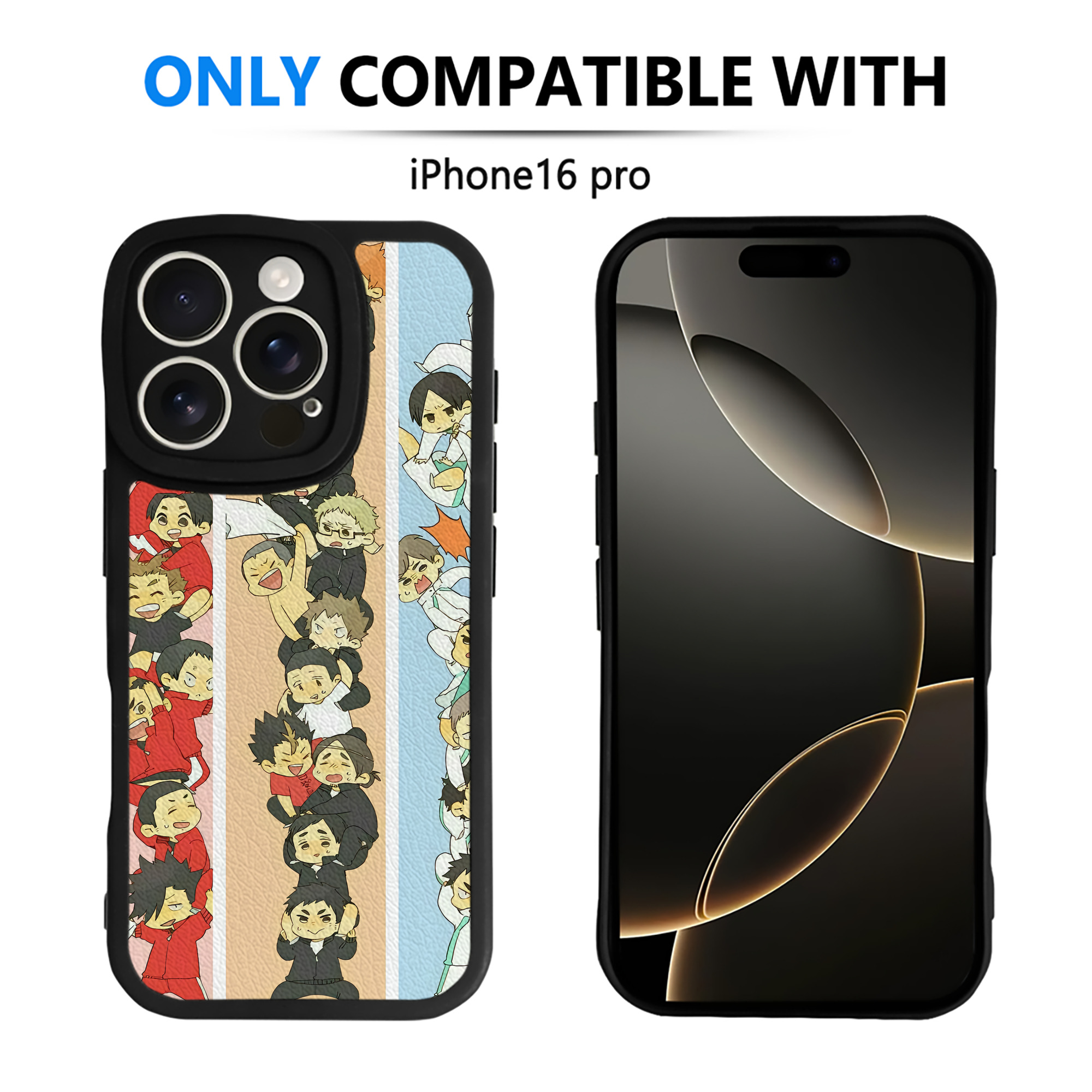 （画像用） ハイキュー!! Haikyu!! 【iPhone 16シリーズ対応】シリコンスマホケース（レザー調） 材質：シリコン